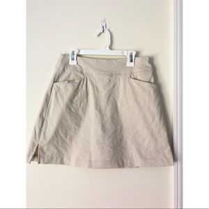 Women’s Tan Mini Golf Skirt with Built in Shorts